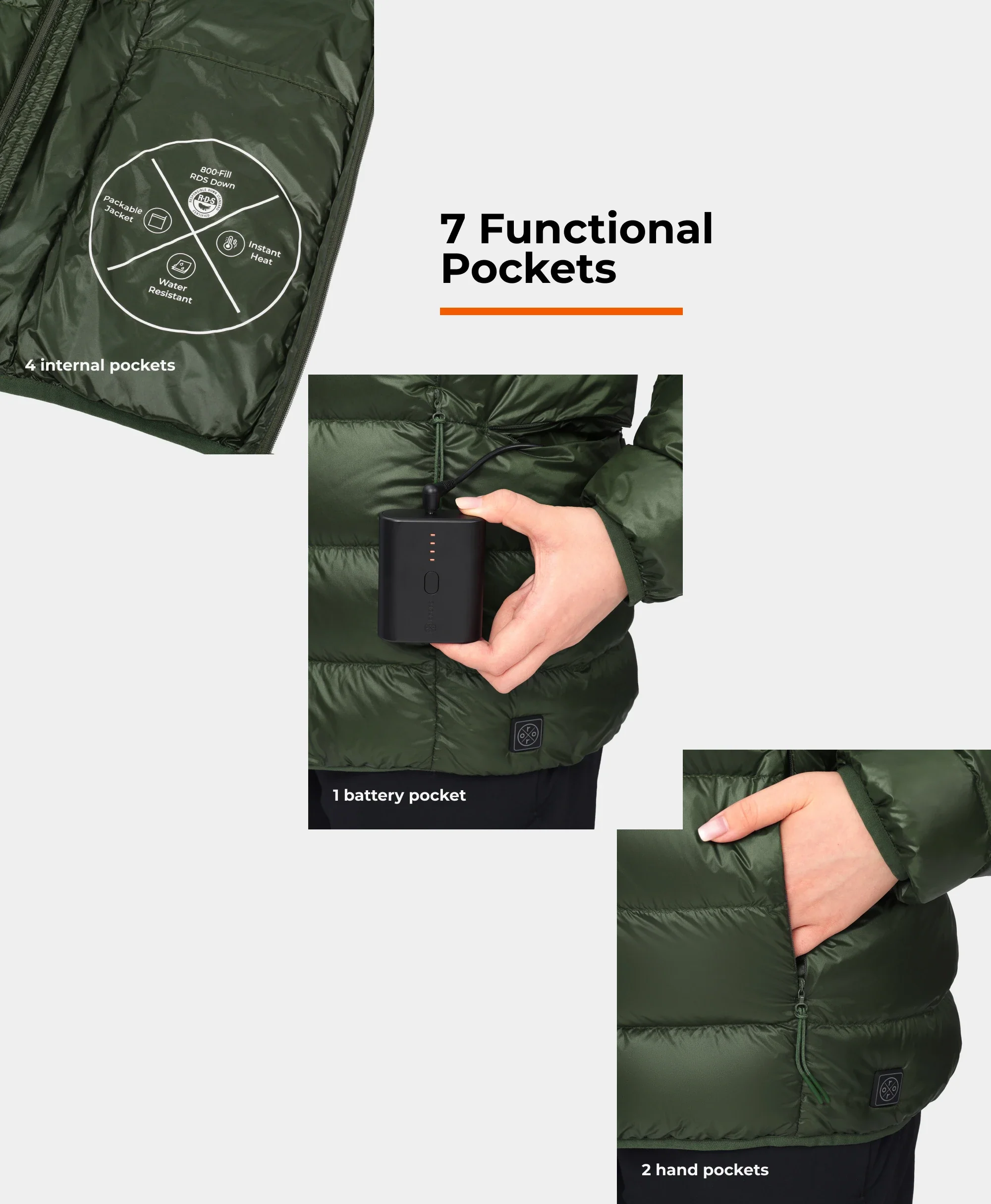 Aero Women's 4-Zone Packable Heated Down Jacket - Image 23