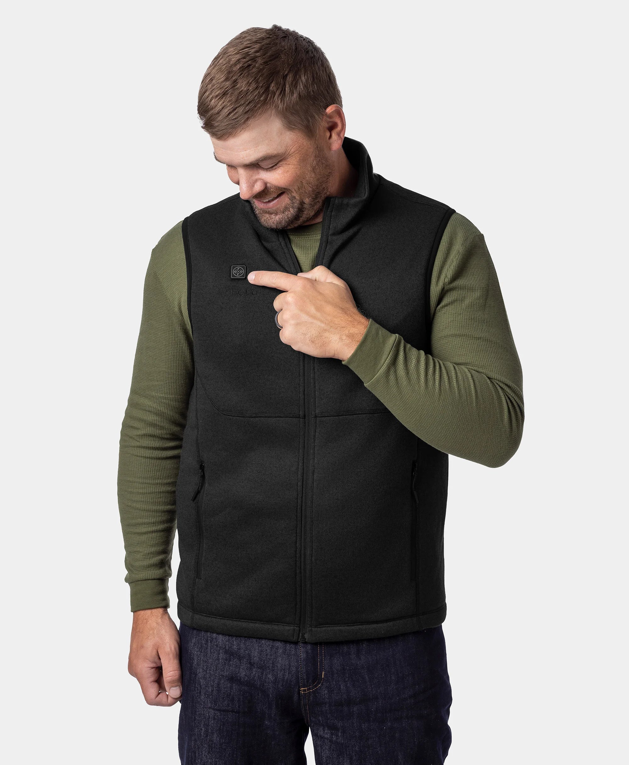 Augusta Tournament Men's 4-Zone Heated Sweater Fleece Vest - Image 14