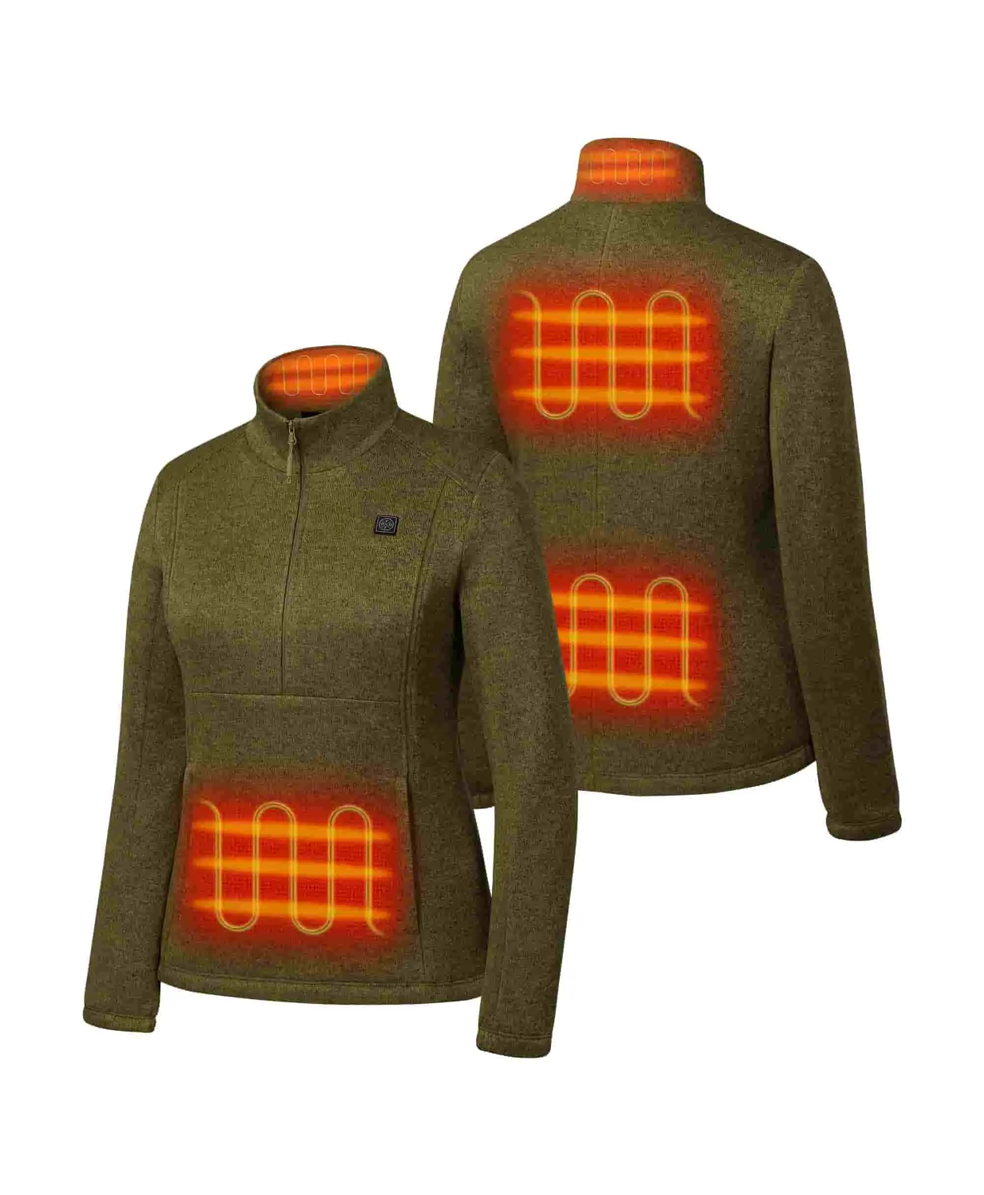 Augusta Women's 4-Zone Heated Sweater Fleece Qtr Zip Jacket - Image 2