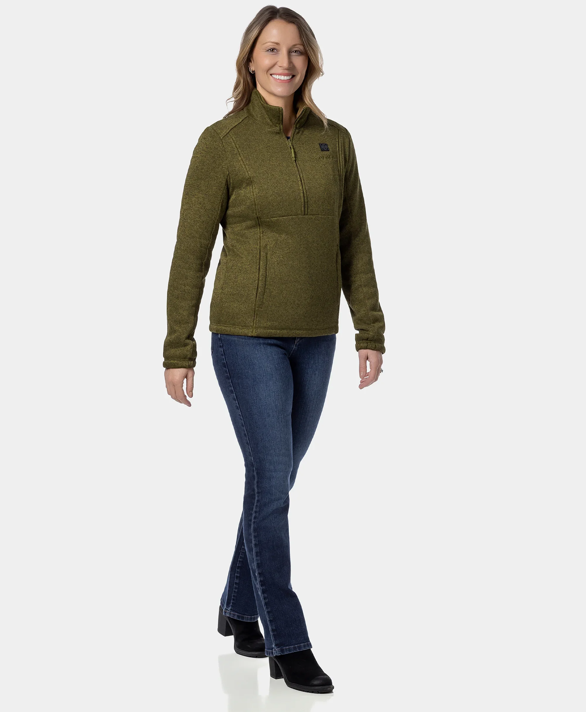 Augusta Women's 4-Zone Heated Sweater Fleece Qtr Zip Jacket - Image 6