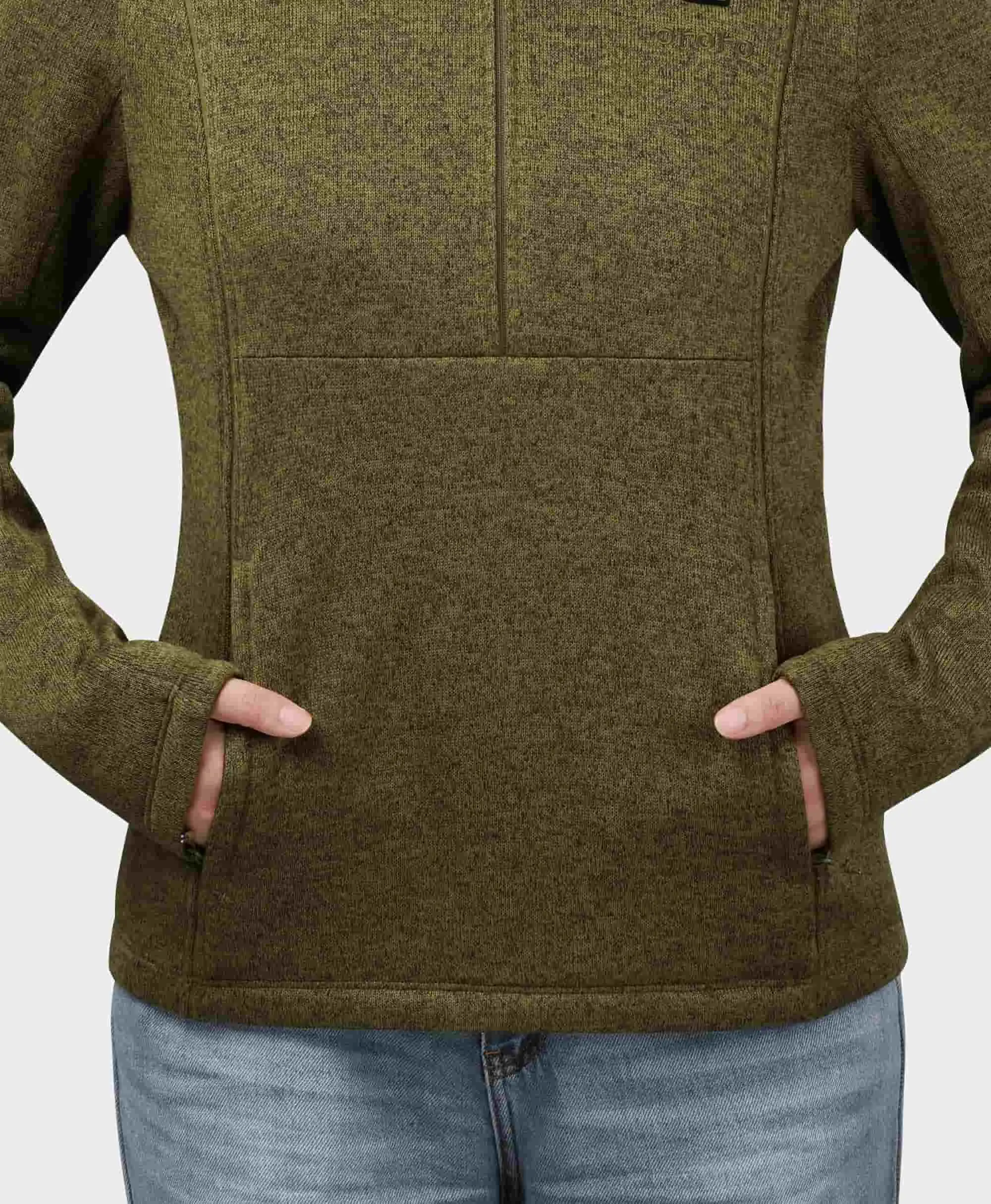 Augusta Women's 4-Zone Heated Sweater Fleece Qtr Zip Jacket - Image 9