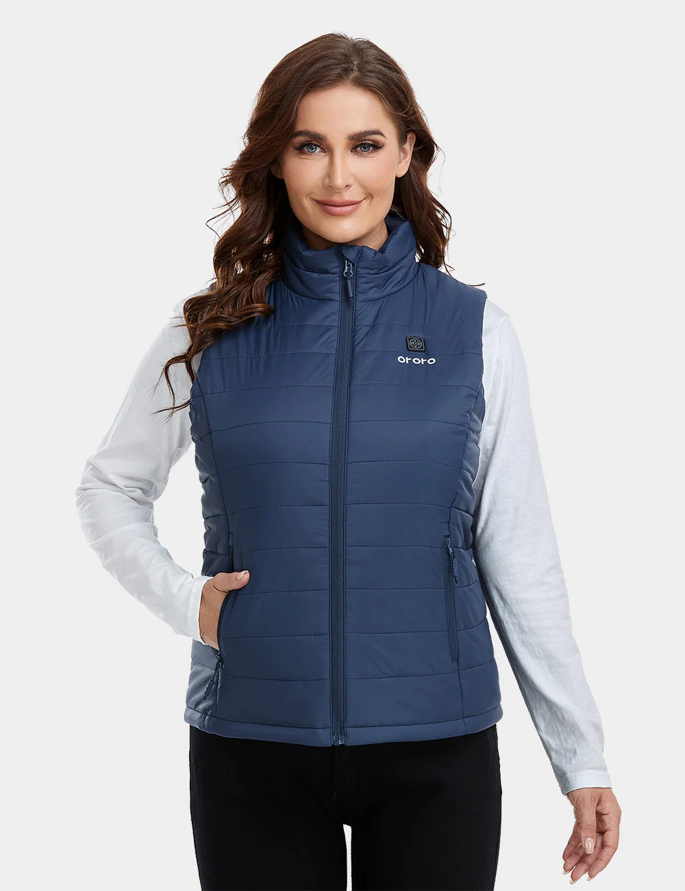 Bundle Deal - Women's Classic Heated Vest (Navy Blue) & Extra Mini 5K Battery - Image 3