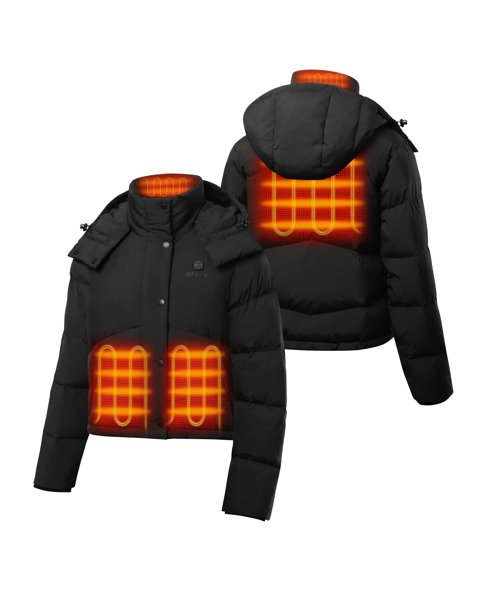 Cloudpop Women's 4-Zone Heated Puffer Down Hooded Jacket - Image 2