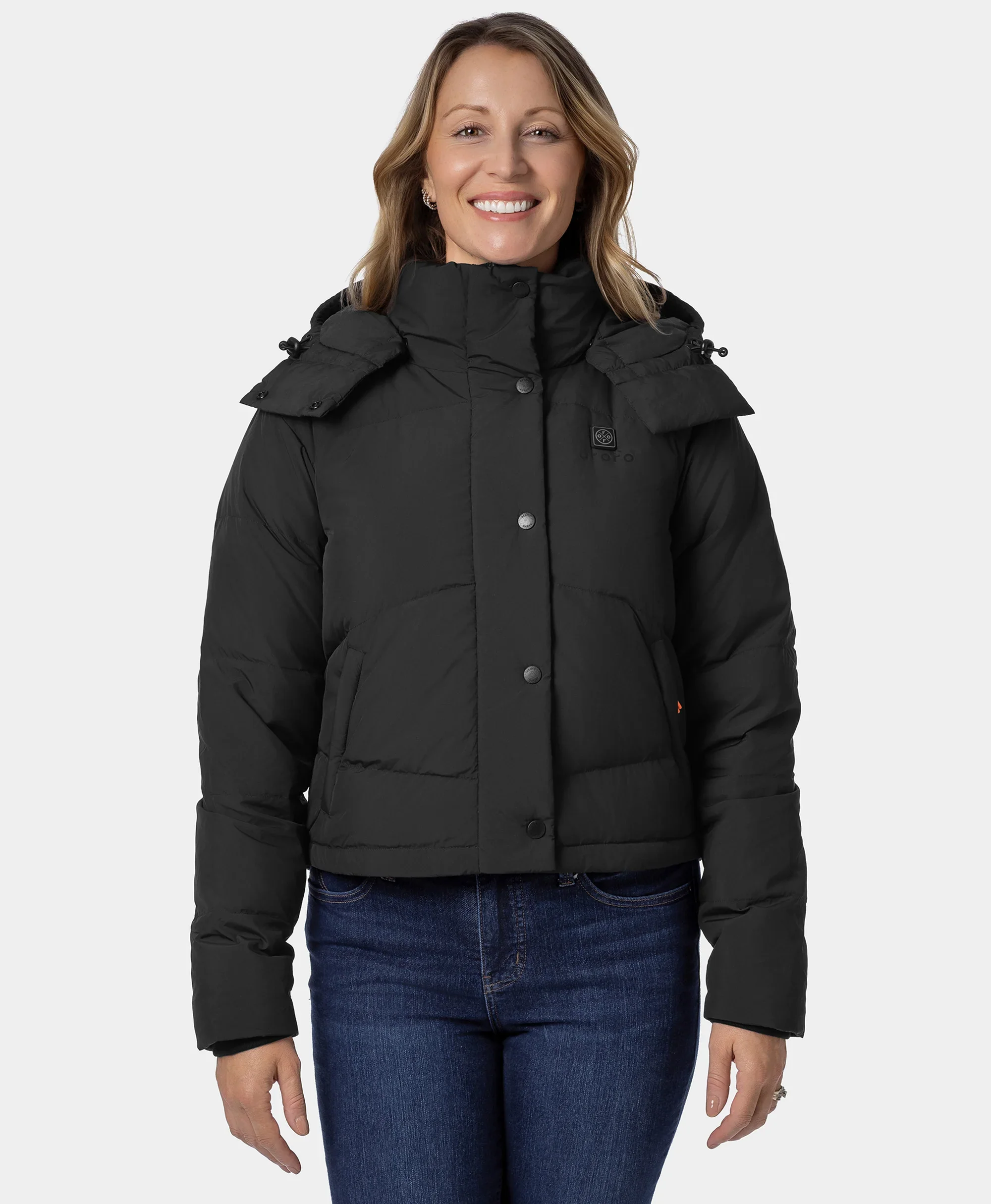 Cloudpop Women's 4-Zone Heated Puffer Down Hooded Jacket - Image 3