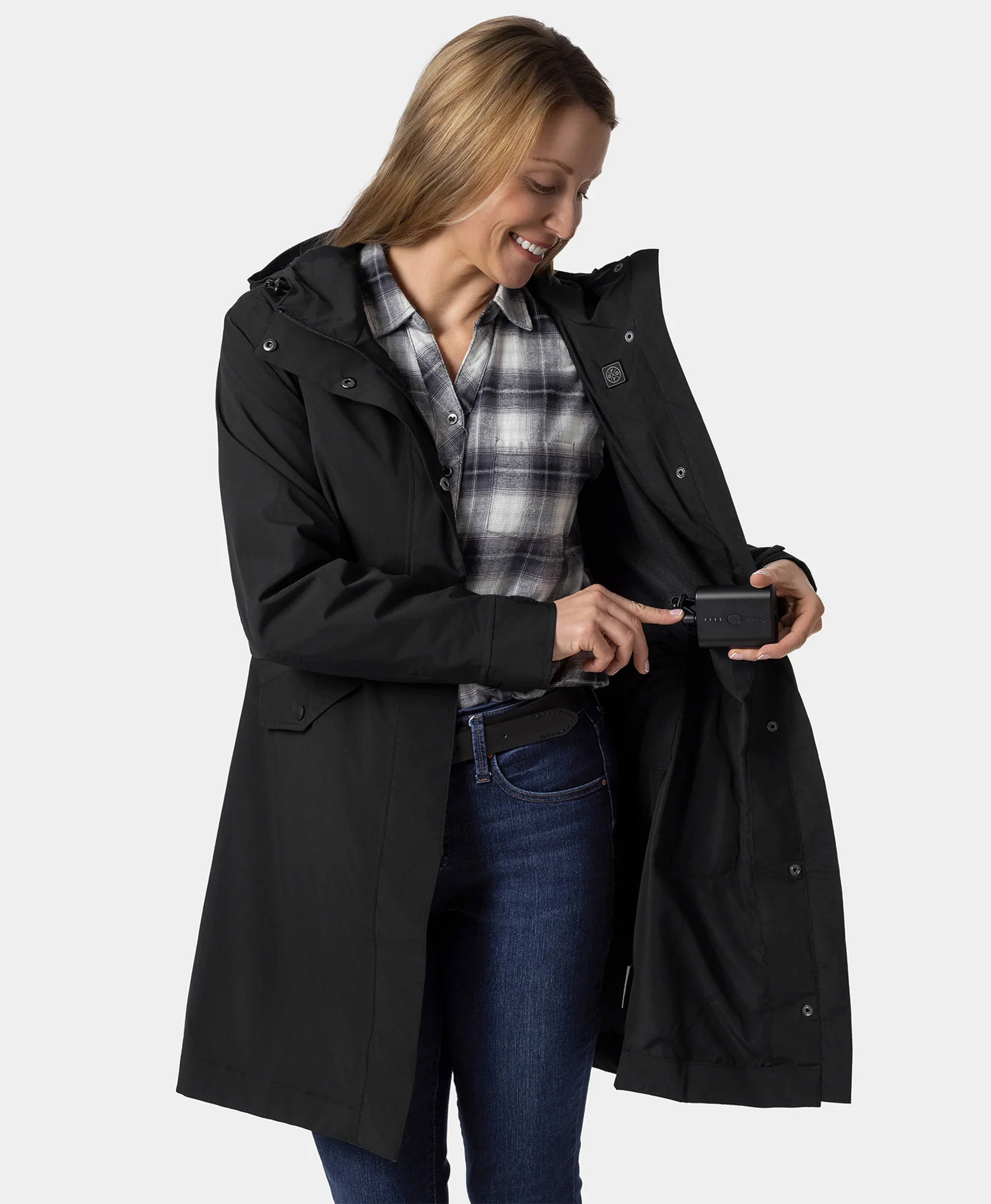 (Open-box) Downtown Women's Heated Rain Trench (Battery Set Not Included) - Image 11