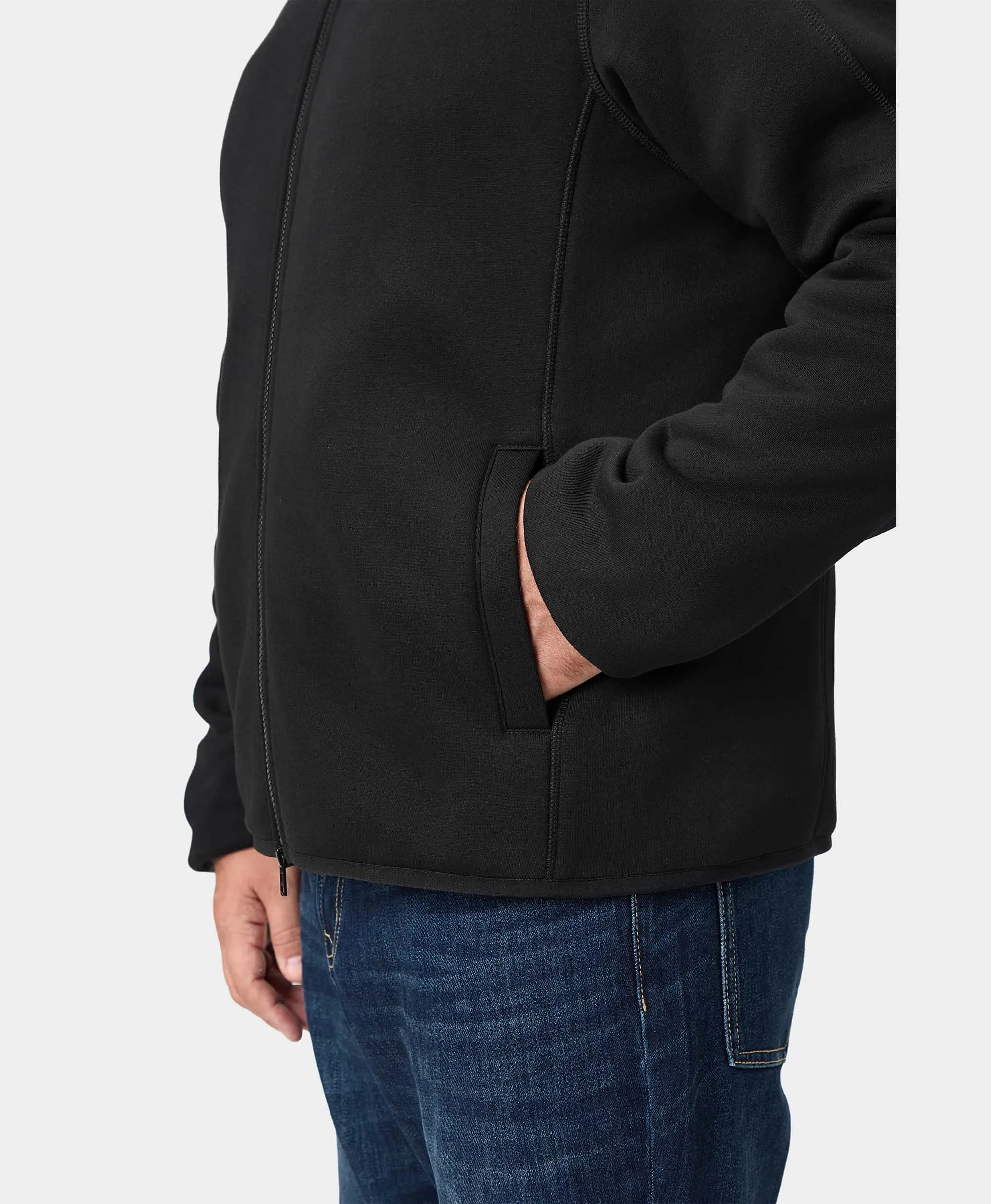(Open-box) Florence Men's Heated Fleece Jacket - Black (Battery Set Not Included) - Image 6