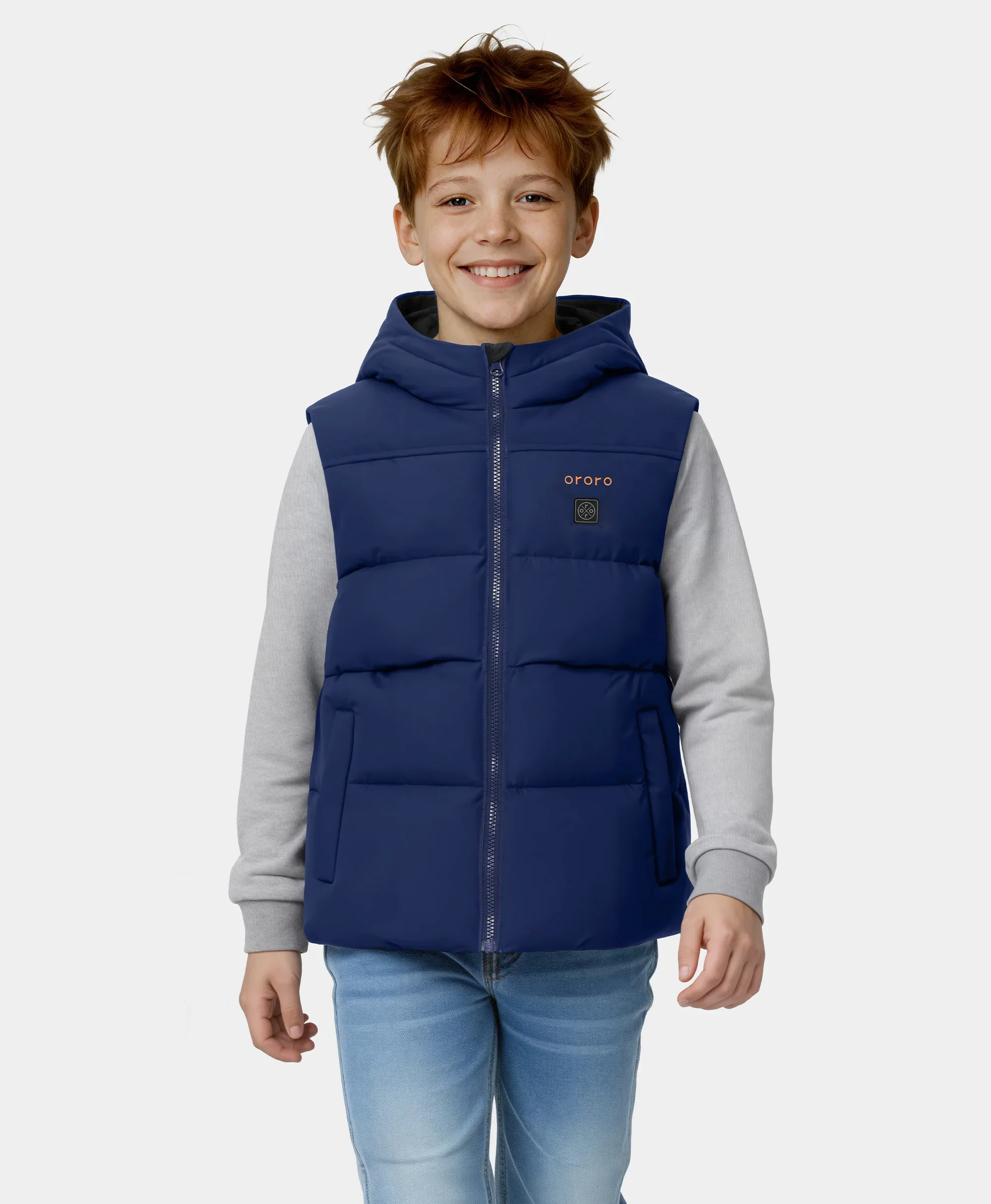 Kids' 4-Zone Hooded Heated Down Vest - Image 4