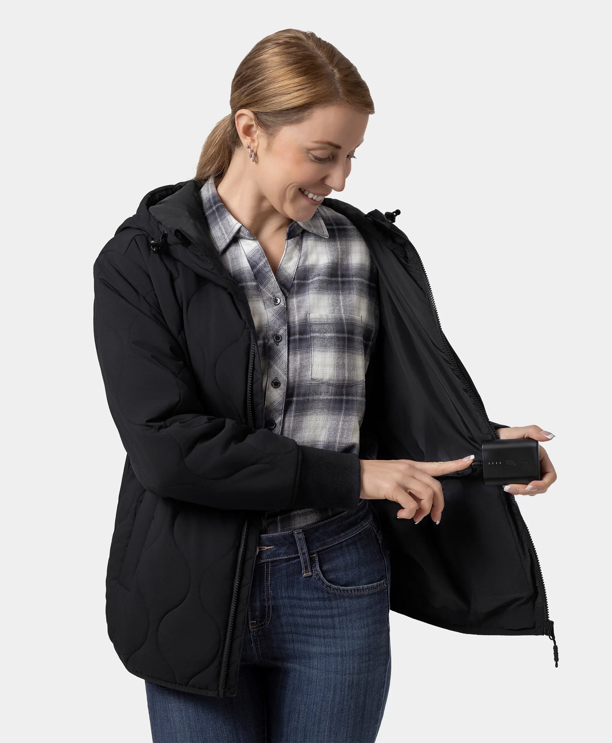 Stargazer Women's Heated Quilted Hoodie Jacket (Final Sale) - Image 5