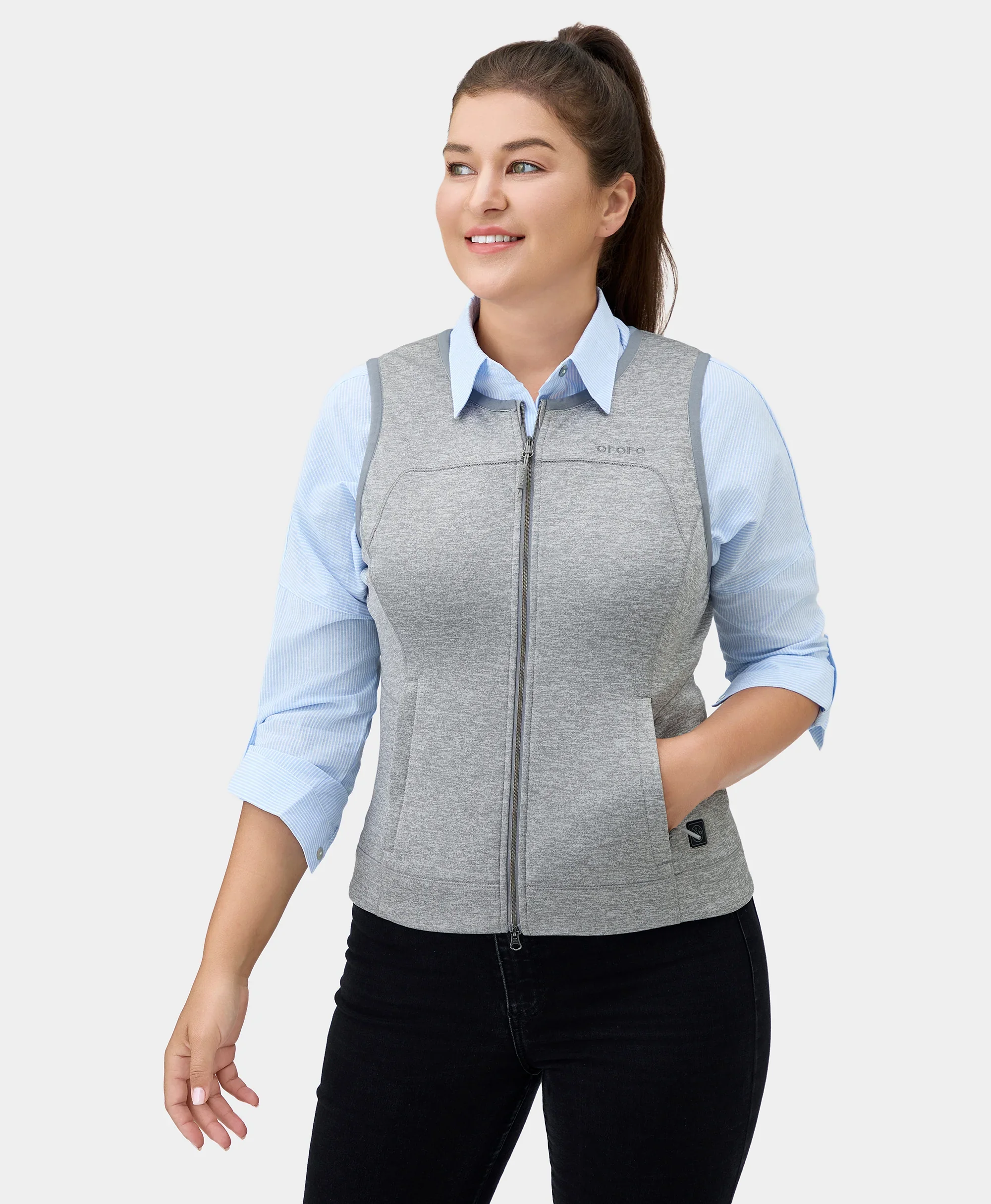 Suzanne Women's Heated Liner Vest - Gray (Final Sale) - Image 6