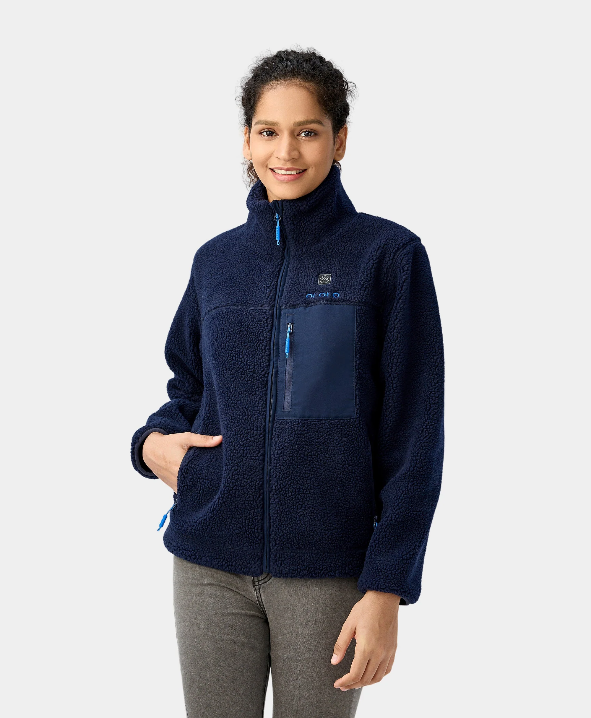 (Open-Box) Women's Colorblock Recycled Fleece Heated Jacket (Battery Set Not Included) - Image 2