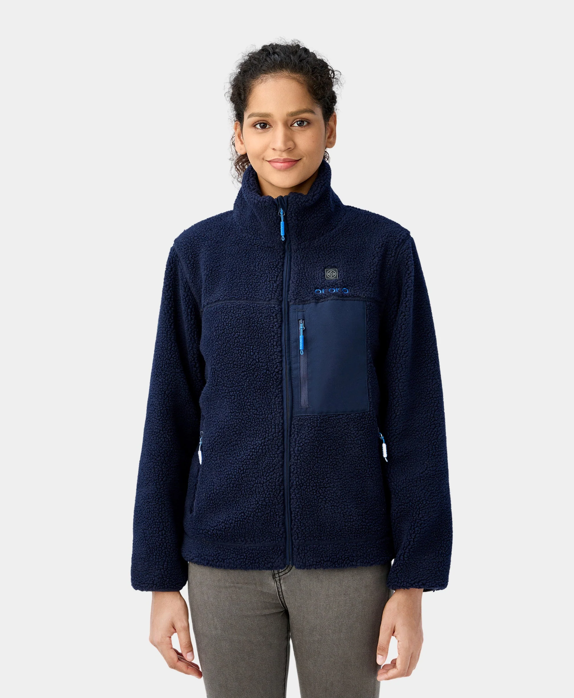 (Open-Box) Women's Colorblock Recycled Fleece Heated Jacket (Battery Set Not Included) - Image 3