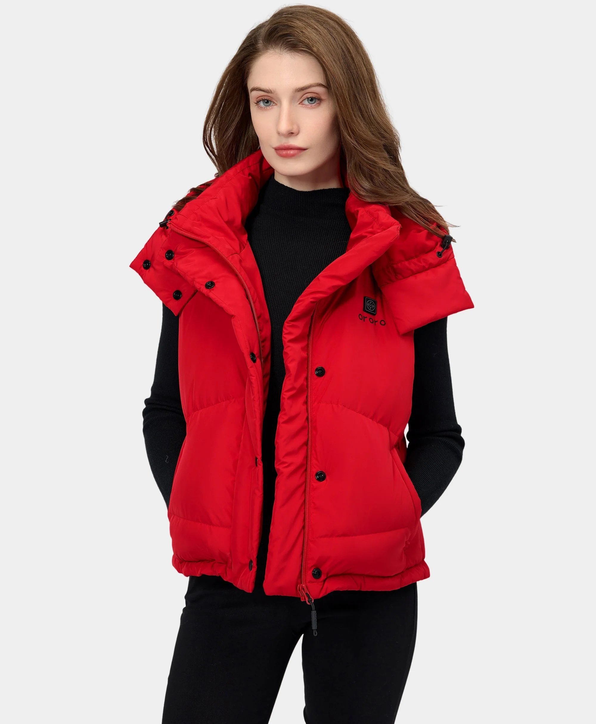 (Open-Box) Women's Heated Cropped Puffer Down Vest (Battery Set Not Included) - Image 10
