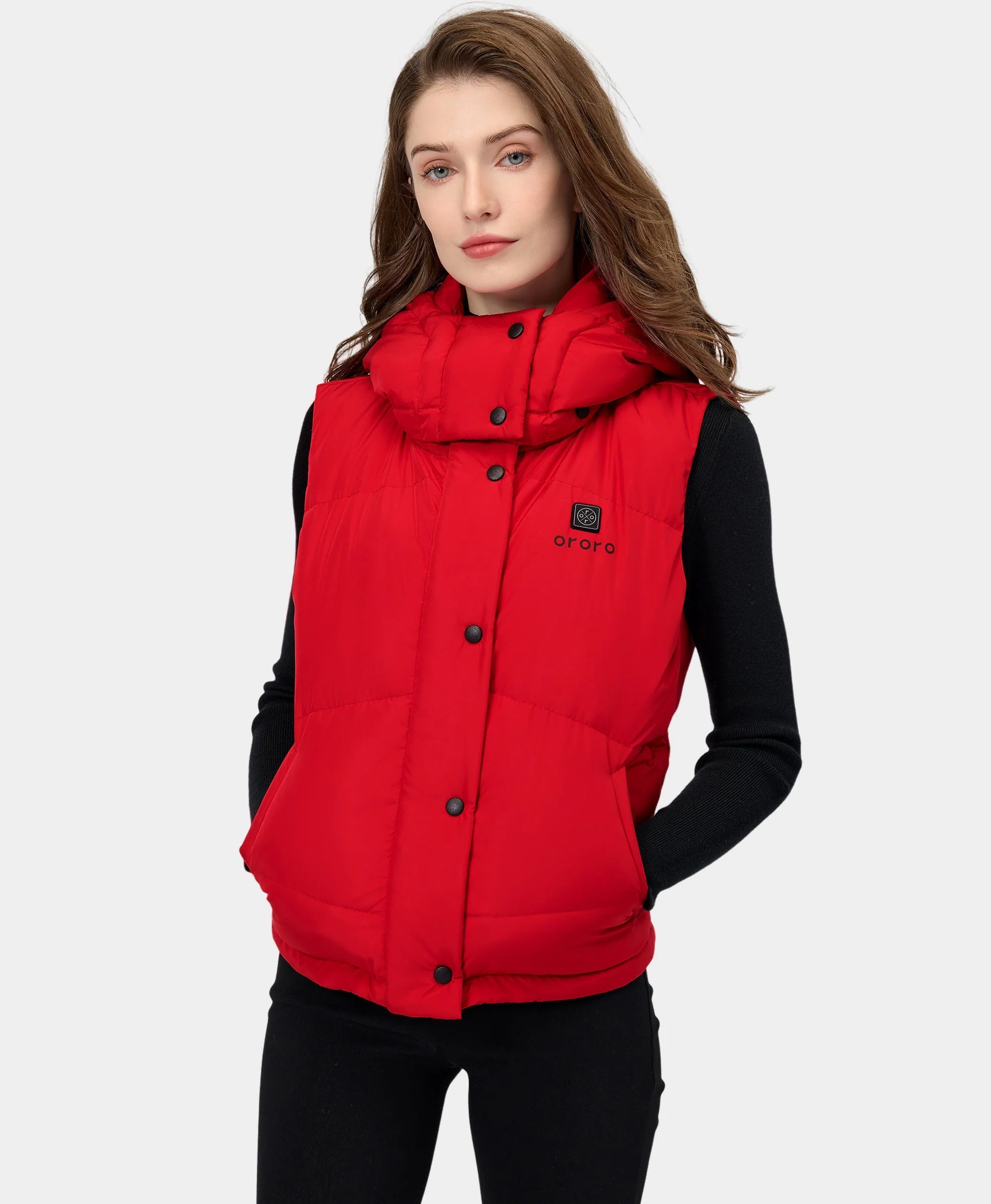 (Open-Box) Women's Heated Cropped Puffer Down Vest (Battery Set Not Included) - Image 12