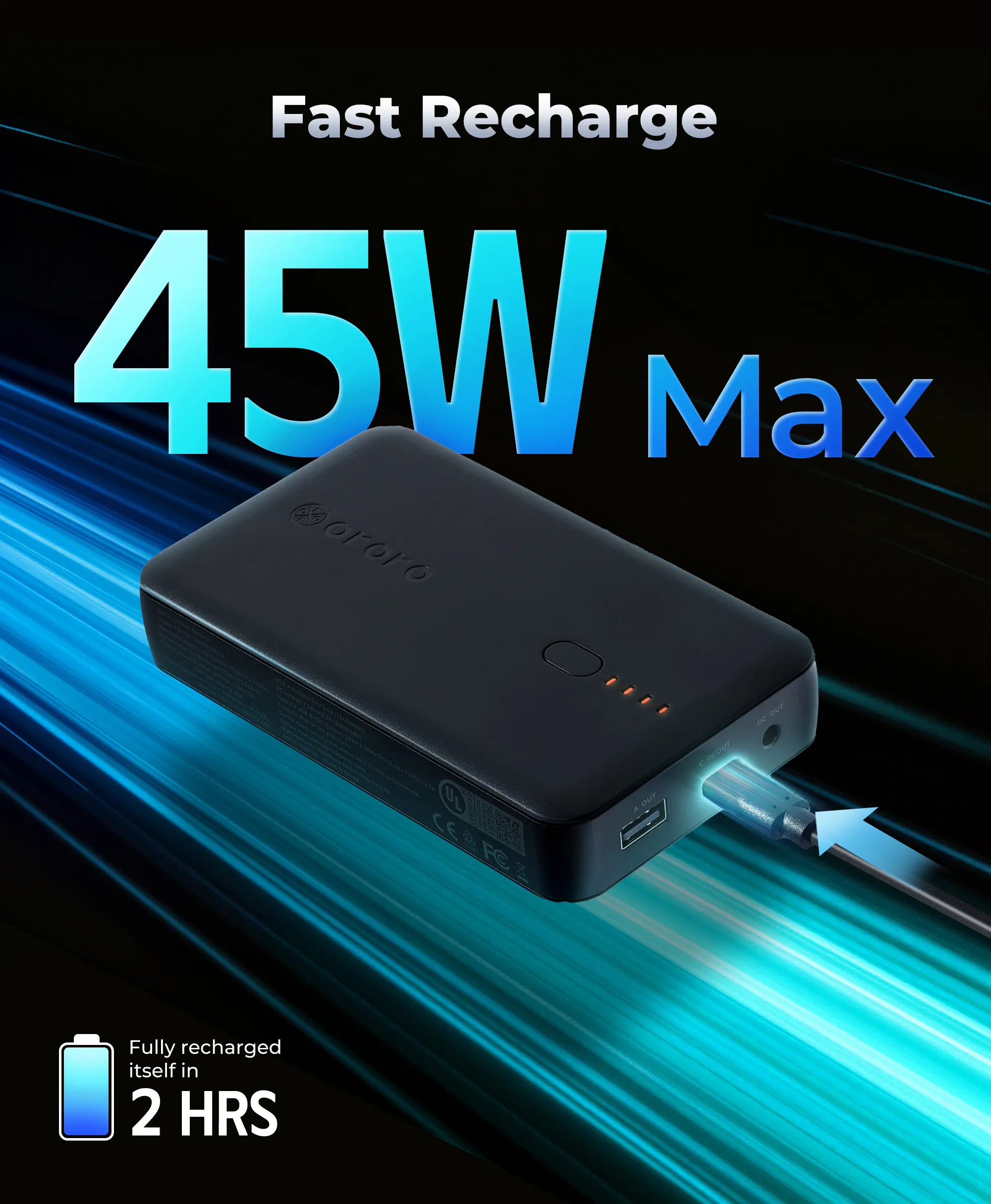 PD 10K Rechargeable Battery (USB-C, 45W Power Delivery) - Image 4