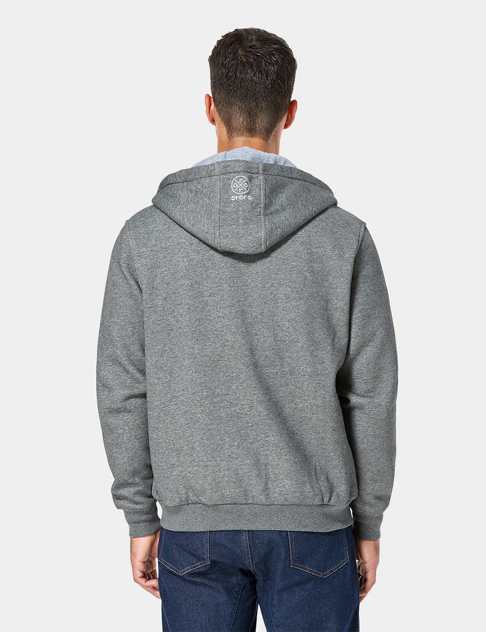 Unisex Heated Fleece Hoodie - Flecking Gray/Black (Apparel Only) - Image 13