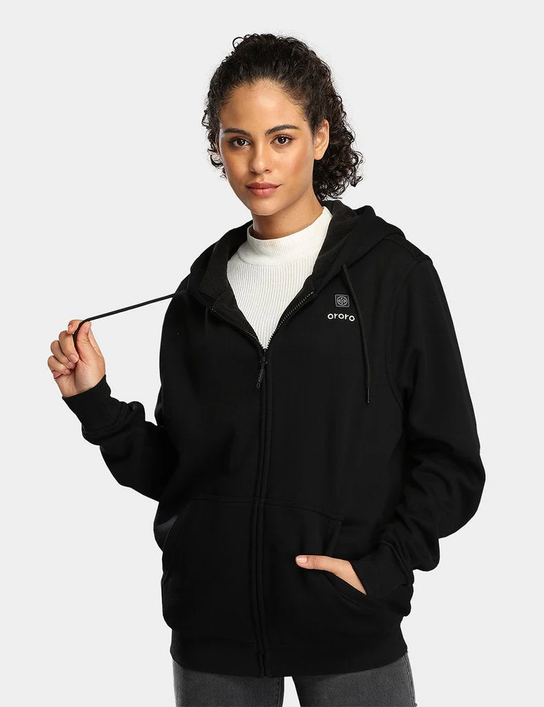 Unisex Heated Fleece Hoodie - Flecking Gray/Black (Apparel Only) - Image 5
