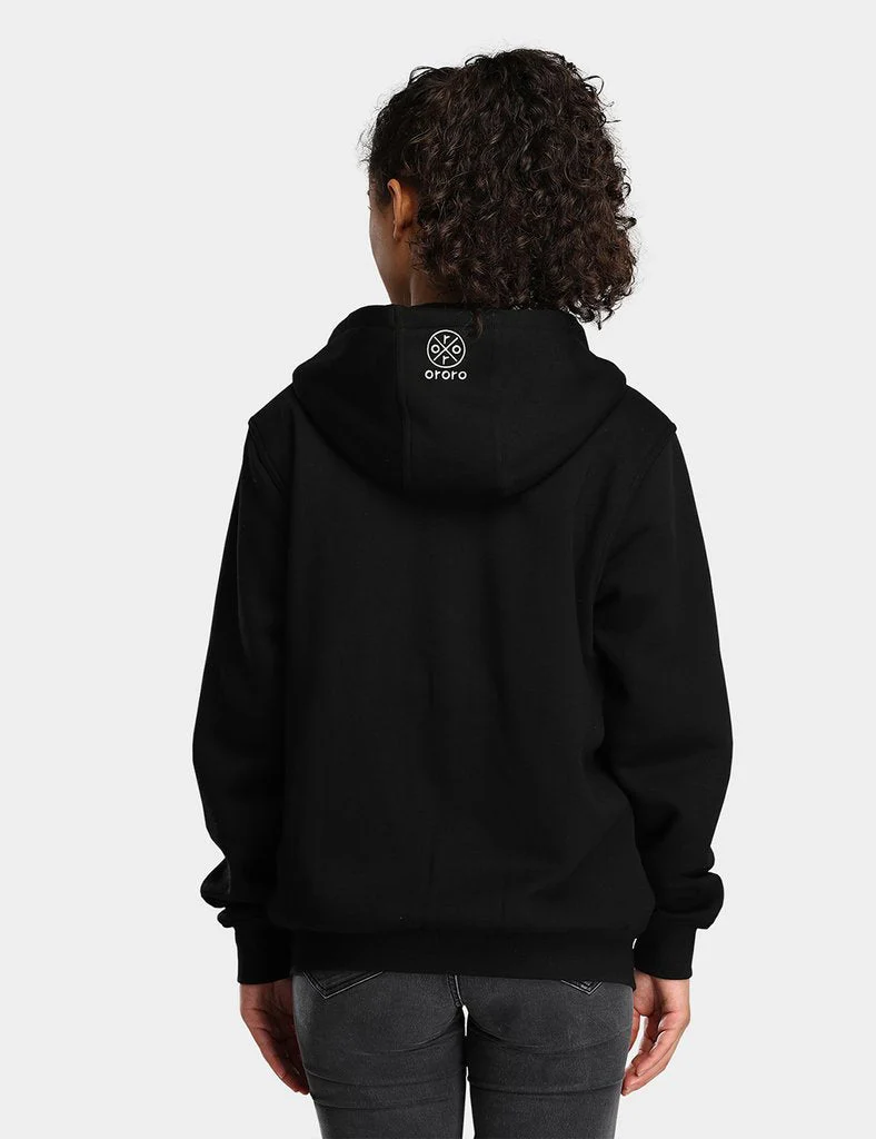 Unisex Heated Fleece Hoodie - Flecking Gray/Black (Apparel Only) - Image 6