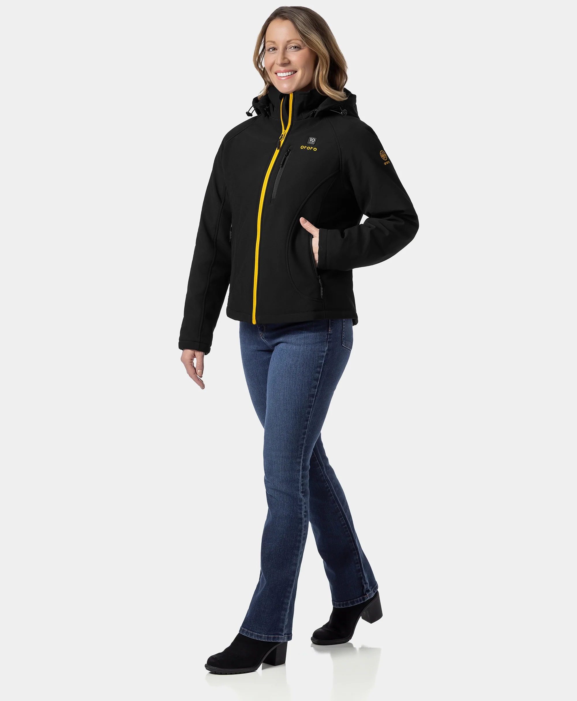 Women's 4-Zone Classic Heated Jacket (10-Year Anniversary Limited Edition) - Black & Gold - Image 4