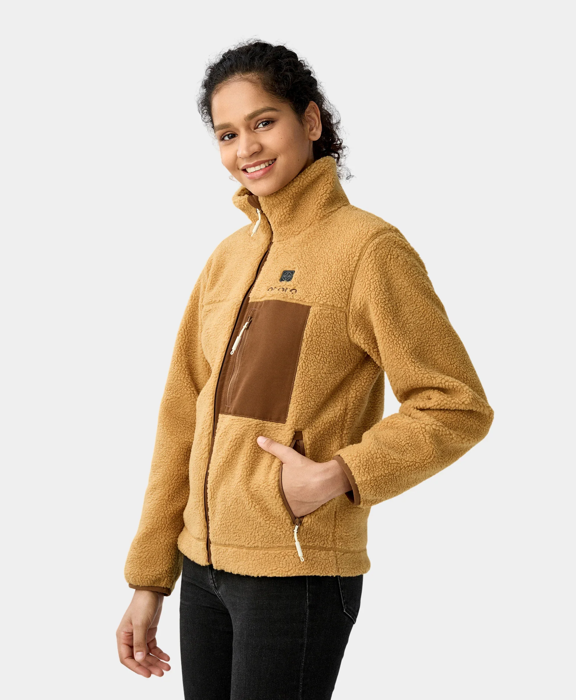 Women's Colorblock Recycled Fleece Heated Jacket (Final Sale) - Image 4