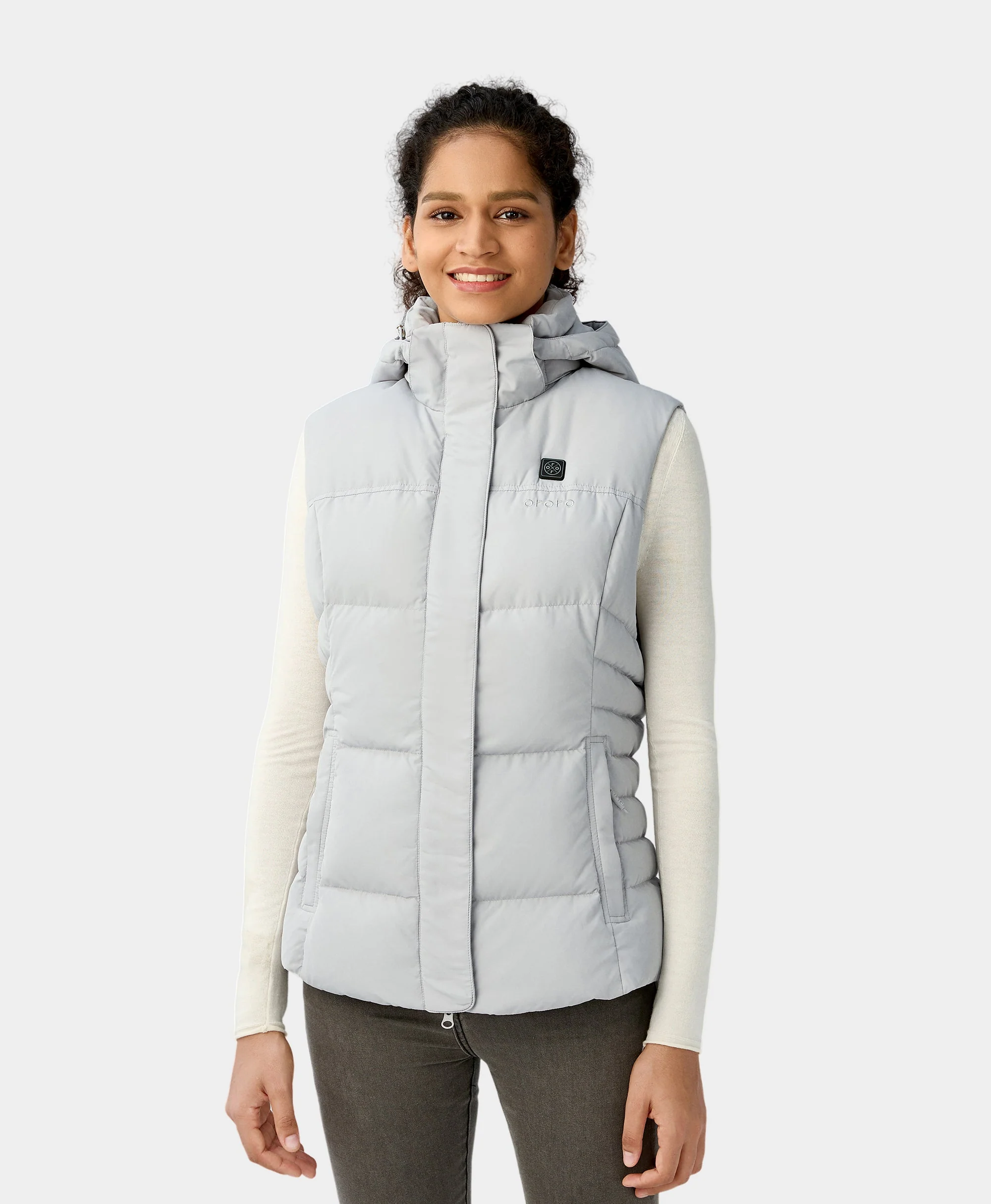 Women's Heated Down Vest - Black/Gray (Apparel Only) - Image 14