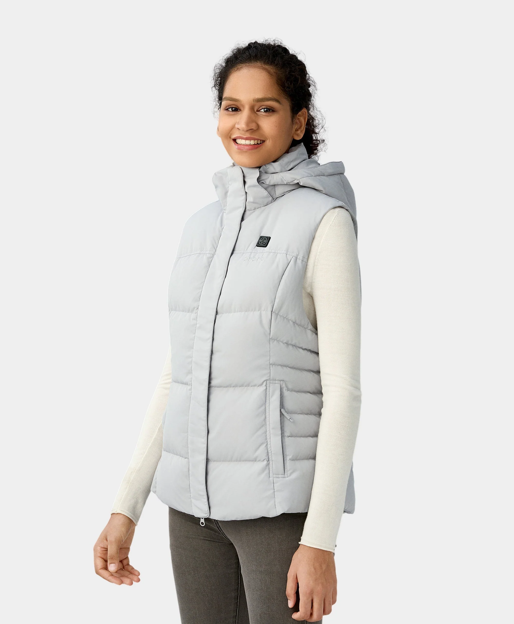 Women's Heated Down Vest - Black/Gray (Apparel Only) - Image 16