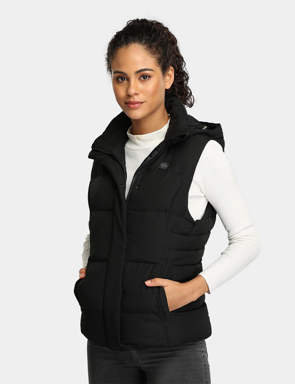 Women's Heated Down Vest - Black/Gray (Apparel Only) - Image 6