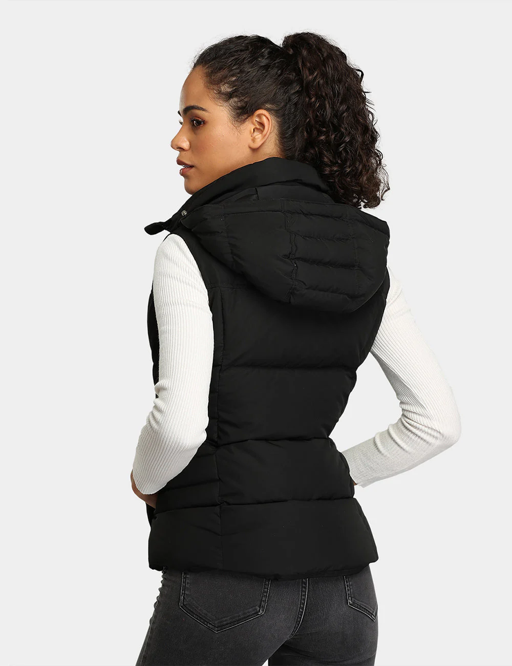 Women's Heated Down Vest - Black/Gray (Apparel Only) - Image 7
